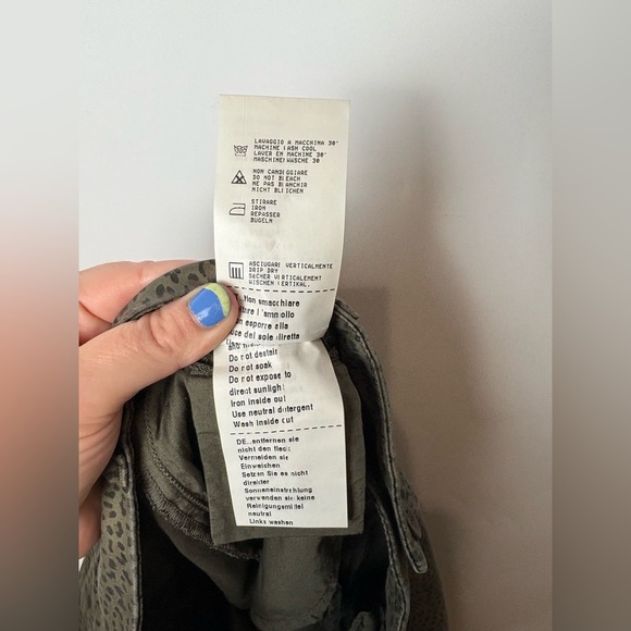 Mason's Forte Dei Marmi Army Green Leopard Print Embellished Jeans - Picture 8 of 9